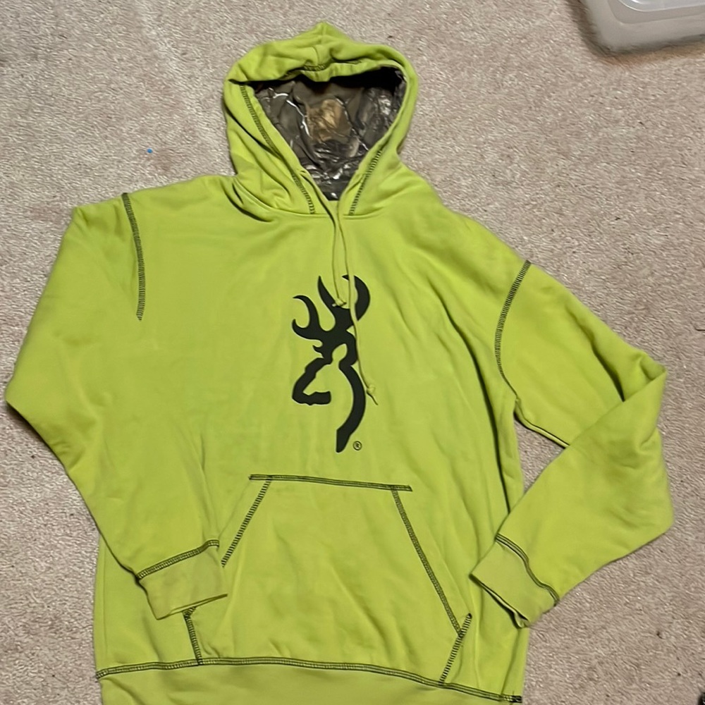 Green/Camo RealTree Browning Hoodie size Medium